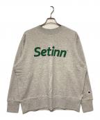 SETINN×Championセットイン×チャンピオン）の古着「Script Outline Crew / クルーネックスウェット」｜グレー