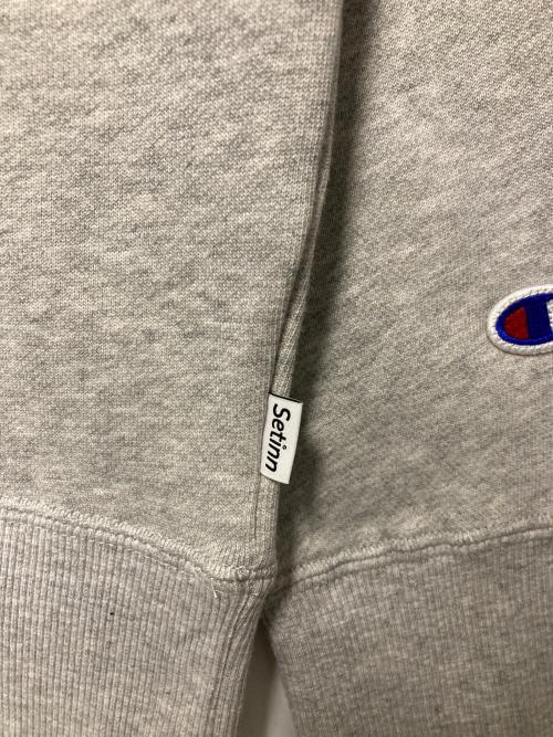 SETINN（セットイン）SETINN (セットイン) Champion (チャンピオン) Script Outline Crew / クルーネックスウェット グレー サイズ:Mの古着・服飾アイテム