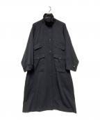 Lourenローレン）の古着「Stand Collar Over Coat」｜ネイビー