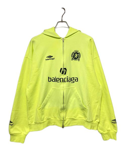 BALENCIAGA（バレンシアガ）BALENCIAGA (バレンシアガ) 24SS Soccer Paris Zip-Hoodie イエロー サイズ:XSの古着・服飾アイテム