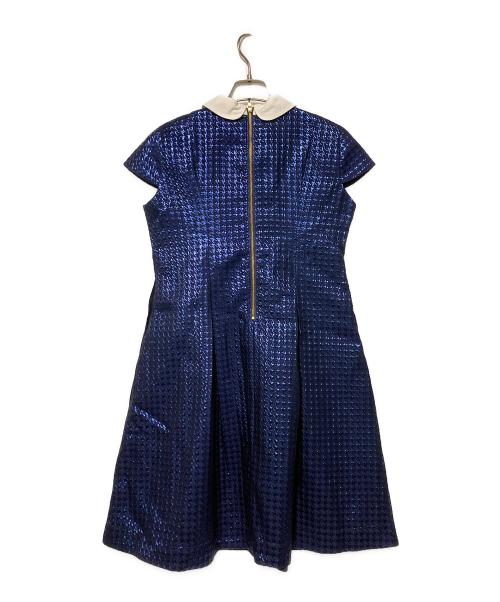 Kate Spade（ケイトスペード）Kate Spade (ケイトスペード) 千鳥ジャカードドレス ネイビー サイズ:160cm(ｷｯｽﾞｻｲｽﾞ) 未使用品の古着・服飾アイテム