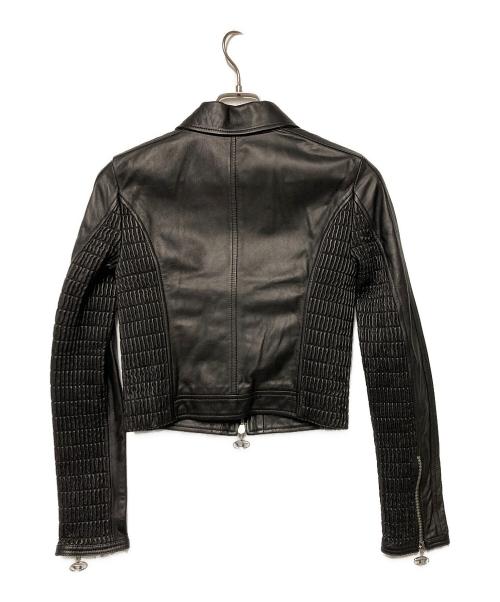 DIESEL（ディーゼル）DIESEL (ディーゼル) シングルライダースジャケット ブラック サイズ:Sの古着・服飾アイテム