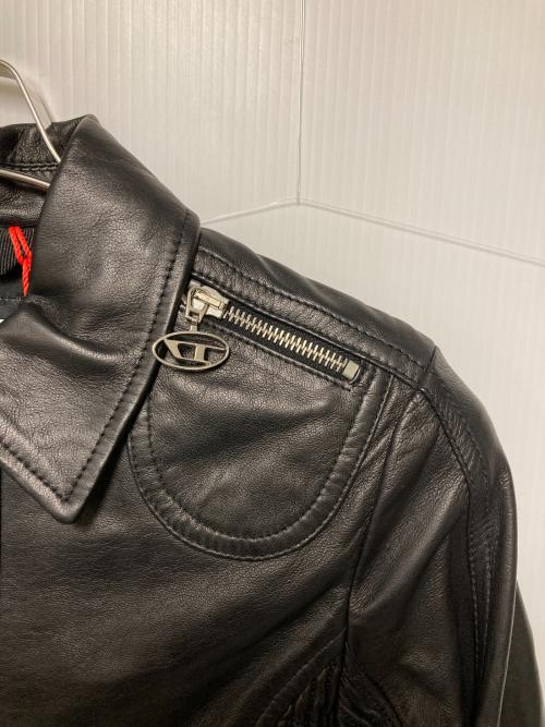 DIESEL（ディーゼル）DIESEL (ディーゼル) シングルライダースジャケット ブラック サイズ:Sの古着・服飾アイテム