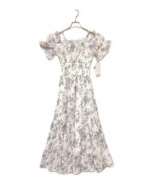Snidel（スナイデル）の古着「25SS Sustainableオフショルギャザーワンピース」｜ホワイト