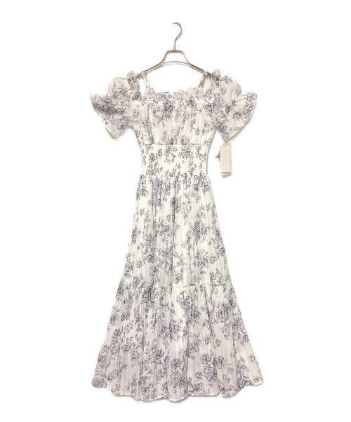 Snidel（スナイデル）Snidel (スナイデル) 25SS Sustainableオフショルギャザーワンピース ホワイト 未使用品の古着・服飾アイテム
