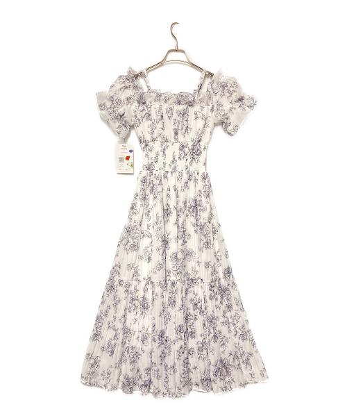 Snidel（スナイデル）Snidel (スナイデル) 25SS Sustainableオフショルギャザーワンピース ホワイト 未使用品の古着・服飾アイテム