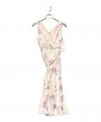 Snidelスナイデル）の古着「25SS ペイントフラワープリントワンピース」｜ベージュ×ピンク