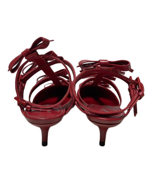 VALENTINO GARAVANI（ヴァレンティノ・ガラヴァーニ）VALENTINO GARAVANI (ヴァレンティノ・ガラヴァーニ) French Bow Heels / レザーストラップパンプス レッド サイズ:35 1/2の古着・服飾アイテム