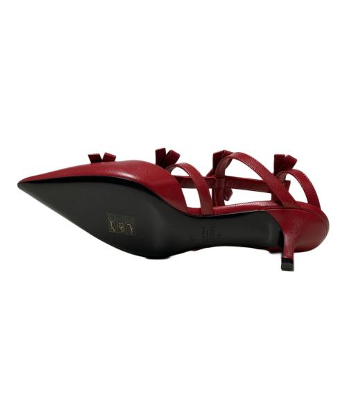 VALENTINO GARAVANI（ヴァレンティノ・ガラヴァーニ）VALENTINO GARAVANI (ヴァレンティノ・ガラヴァーニ) French Bow Heels / レザーストラップパンプス レッド サイズ:35 1/2の古着・服飾アイテム