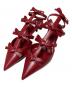 VALENTINO GARAVANI（ヴァレンティノ・ガラヴァーニ）の古着「French Bow Heels / レザーストラップパンプス」｜レッド