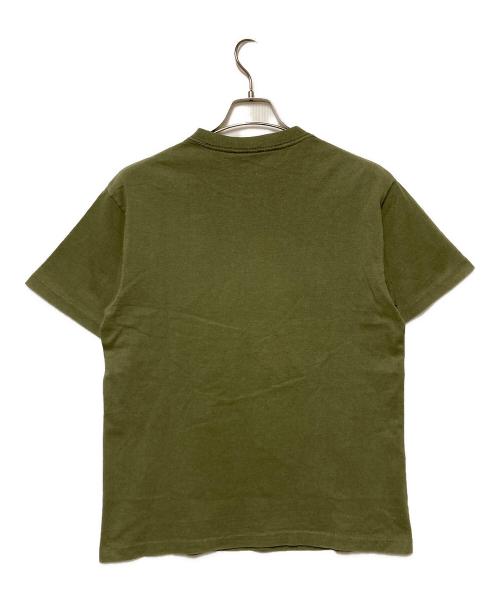 stussy（ステューシー）stussy (ステューシー) プリントTシャツ / 紺タグ オリーブ サイズ:Mの古着・服飾アイテム