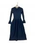 PLST（プラステ）の古着「フレアニットワンピース」｜ネイビー