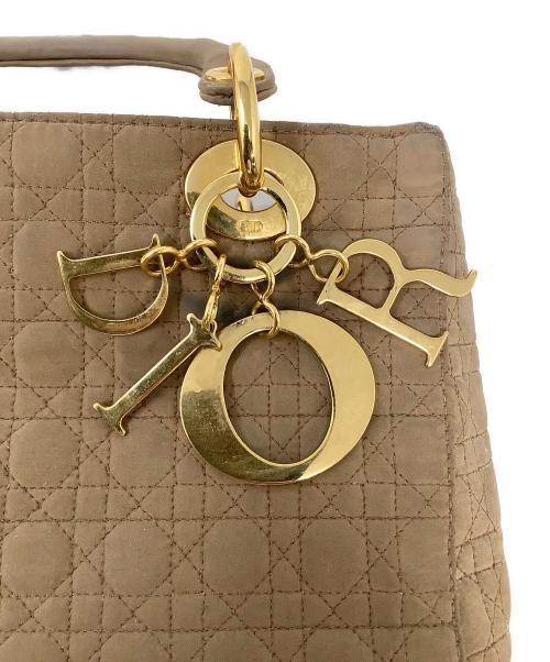 Christian Dior（クリスチャン ディオール）Christian Dior (クリスチャン ディオール) Lady Dior / キルトハンドバッグ ブラウンの古着・服飾アイテム