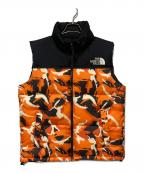 THE NORTH FACEザ ノース フェイス）の古着「ノベルティーヌプシベスト」｜オレンジ×ブラック
