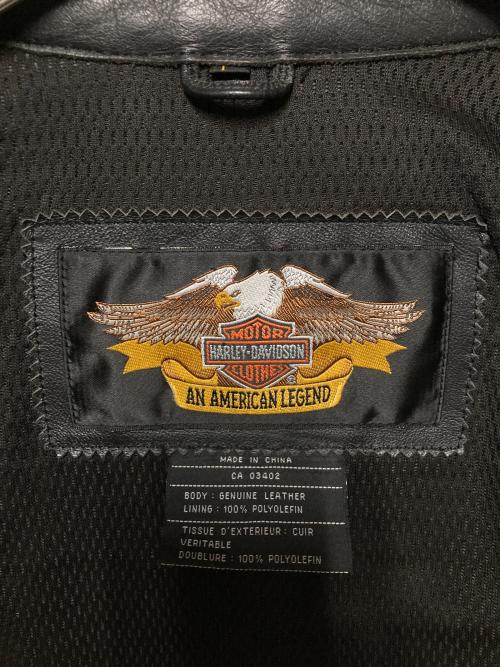 HARLEY-DAVIDSON（ハーレーダビッドソン）HARLEY-DAVIDSON (ハーレーダビッドソン) シングルライダースジャケット ブラック サイズ:Lの古着・服飾アイテム