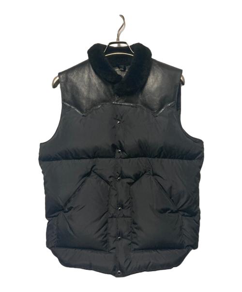 RockyMountainFeatherBed（ロッキーマウンテンフェザーベッド）RockyMountainFeatherBed (ロッキーマウンテンフェザーベッド) クリスティ / レザーヨークダウンベスト ブラック サイズ:42の古着・服飾アイテム