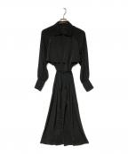 IENAイエナ）の古着「24AW ドットサッシュワンピース」｜ブラック