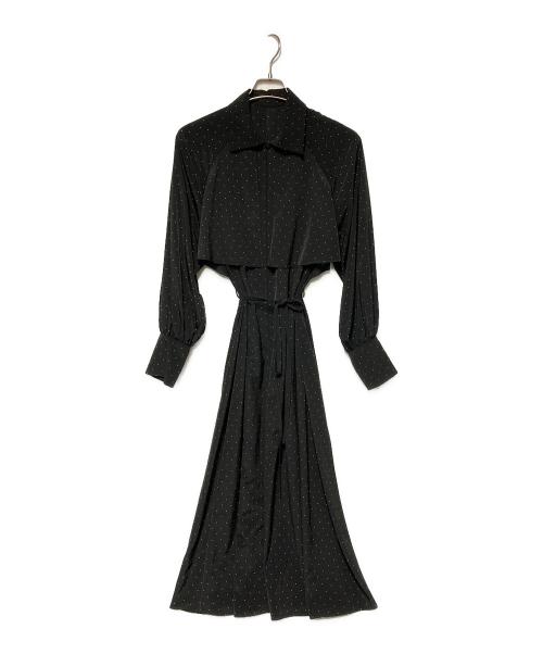 IENA（イエナ）IENA (イエナ) 24AW ドットサッシュワンピース ブラック サイズ:Fの古着・服飾アイテム