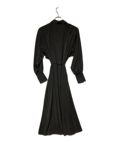 IENA（イエナ）IENA (イエナ) 24AW ドットサッシュワンピース ブラック サイズ:Fの古着・服飾アイテム