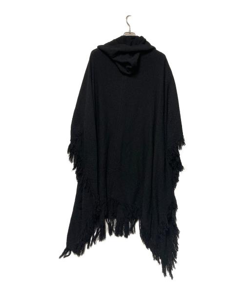 Y's（ワイズ）Y's (ワイズ) FRINGE STOLE JACQUARD ASYMME CAPE PONCHO ブラック サイズ:1の古着・服飾アイテム