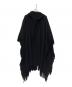 Y's（ワイズ）の古着「FRINGE STOLE JACQUARD ASYMME CAPE PONCHO」｜ブラック