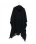 Y's (ワイズ) FRINGE STOLE JACQUARD ASYMME CAPE PONCHO ブラック サイズ:1：27000円