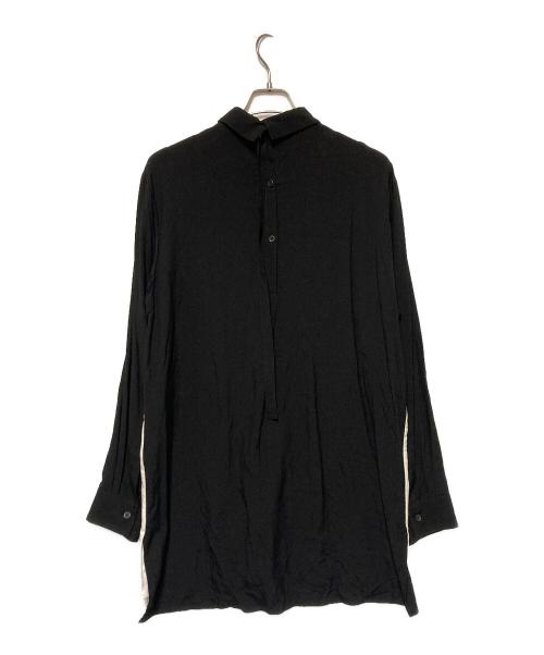 Y's（ワイズ）Y's (ワイズ) 24AW レーヨンロングシャツ ホワイト×ブラック サイズ:2の古着・服飾アイテム