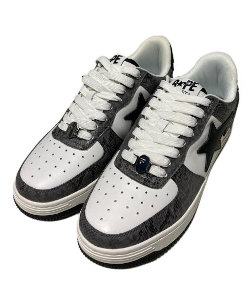 A BATHING APE（アベイシングエイプ）A BATHING APE (アベイシングエイプ) BAPE STA SNAKE ホワイト×グレー サイズ:US8.5の古着・服飾アイテム