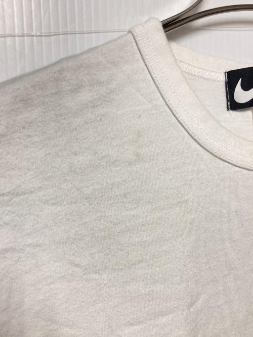 BLACK COMME des GARCONS（ブラックコムデギャルソン）BLACK COMME des GARCONS (ブラックコムデギャルソン) NIKE (ナイキ) スウッシュロゴTクルーネックTシャツ ホワイト サイズ:Sの古着・服飾アイテム