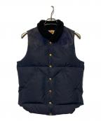 Rocky Mountain FeatherBed×BEAUTY&YOUTHロッキーマウンテンフェザーベッド×ビューティーアンドユース）の古着「レザーヨークダウンベスト」｜ネイビー