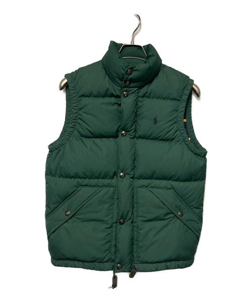 POLO RALPH LAUREN（ポロ・ラルフローレン）POLO RALPH LAUREN (ポロ・ラルフローレン) ワンポイント刺繍ダウンベスト グリーン サイズ:XSの古着・服飾アイテム