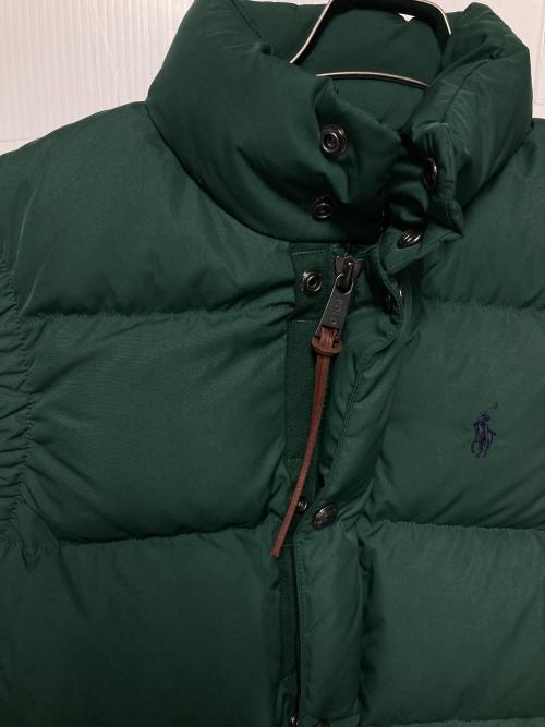 POLO RALPH LAUREN（ポロ・ラルフローレン）POLO RALPH LAUREN (ポロ・ラルフローレン) ワンポイント刺繍ダウンベスト グリーン サイズ:XSの古着・服飾アイテム