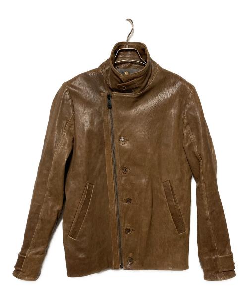 DIESEL Black Gold（ディーゼル ブラック ゴールド）DIESEL Black Gold (ディーゼル ブラック ゴールド) ダブルライダースジャケット ブラウン サイズ:Sの古着・服飾アイテム