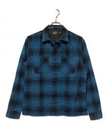 RRL（ダブルアールエル）の古着「オープンカラーチェックシャツ」｜ブルー×ブラック