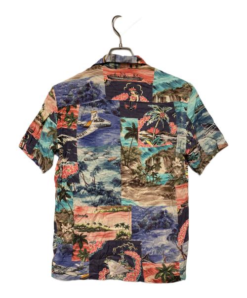 RRL（ダブルアールエル）RRL (ダブルアールエル) PATCHWORK PRINT CAMP SHIRTS ピンク×ネイビー サイズ:XSの古着・服飾アイテム