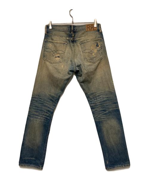 RRL（ダブルアールエル）RRL (ダブルアールエル) リペア加工デニムパンツ ブルー サイズ:30×30の古着・服飾アイテム