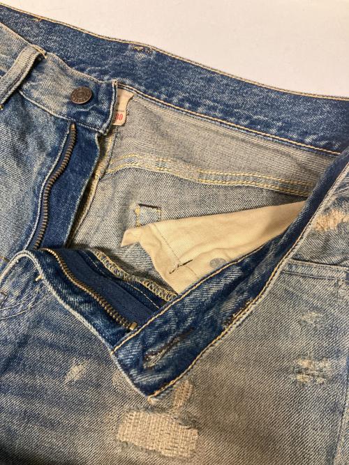 RRL（ダブルアールエル）RRL (ダブルアールエル) リペア加工デニムパンツ ブルー サイズ:30×30の古着・服飾アイテム
