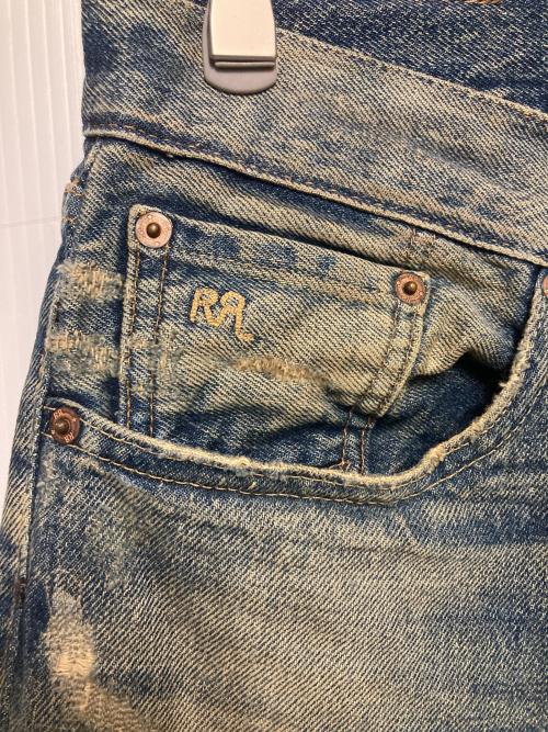 RRL（ダブルアールエル）RRL (ダブルアールエル) リペア加工デニムパンツ ブルー サイズ:30×30の古着・服飾アイテム