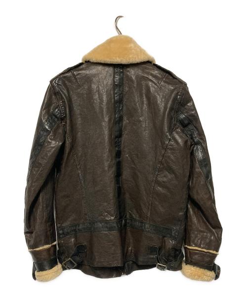 DIESEL（ディーゼル）DIESEL (ディーゼル) ボアレザージャケット ブラウン サイズ:Sの古着・服飾アイテム
