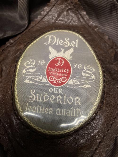 DIESEL（ディーゼル）DIESEL (ディーゼル) ボアレザージャケット ブラウン サイズ:Sの古着・服飾アイテム