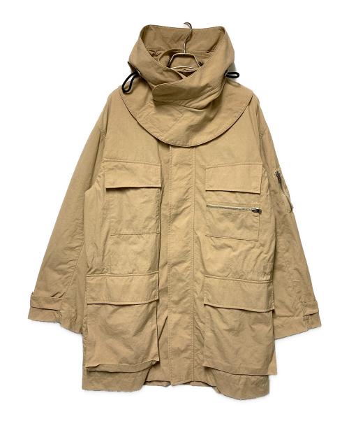 maison kitsune（メゾンキツネ）maison kitsune (メゾンキツネ) 中綿入りフーデッドコート ベージュ サイズ:Sの古着・服飾アイテム