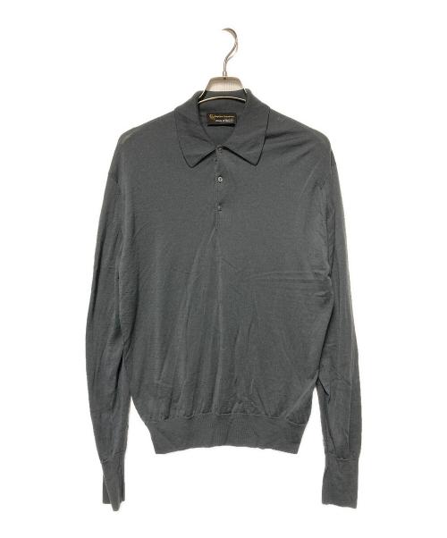 KAPTAIN SUNSHINE（キャプテンサンシャイン）KAPTAIN SUNSHINE (キャプテンサンシャイン) JOHN SMEDLEY (ジョンスメドレー) ウールニットポロシャツ グレー サイズ:Mの古着・服飾アイテム
