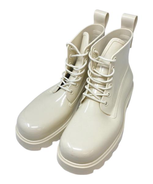 BOTTEGA VENETA（ボッテガベネタ）BOTTEGA VENETA (ボッテガベネタ) SHINY RUBBER STRIDE ANKLE BOOTS ベージュ サイズ:44の古着・服飾アイテム