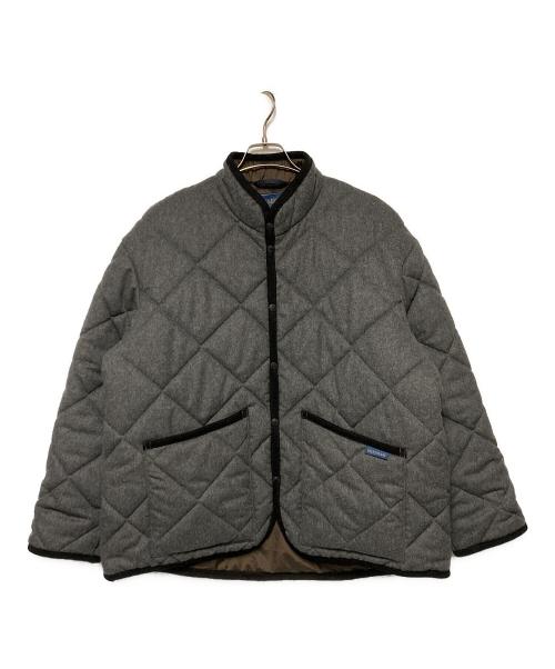 LAVENHAM（ラベンハム）LAVENHAM (ラベンハム) BEAMS Lights (ビームスライト) 24AW MICKFIELD JACKET / ノーカラーウールキルティングジャケット グレー サイズ:38の古着・服飾アイテム