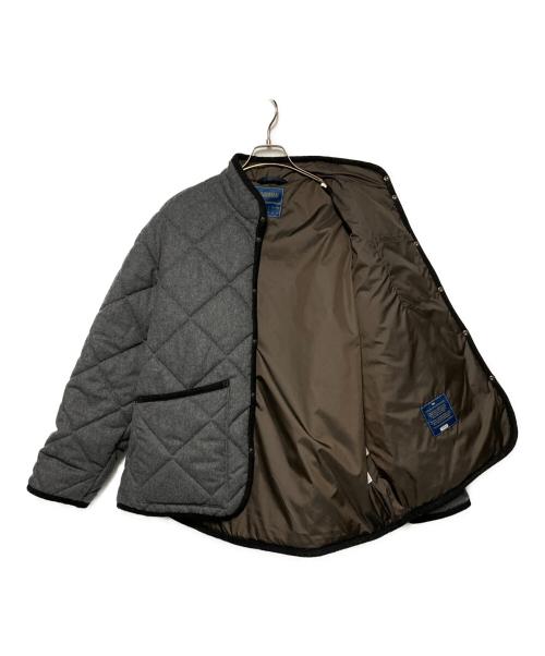 LAVENHAM（ラベンハム）LAVENHAM (ラベンハム) BEAMS Lights (ビームスライト) 24AW MICKFIELD JACKET / ノーカラーウールキルティングジャケット グレー サイズ:38の古着・服飾アイテム