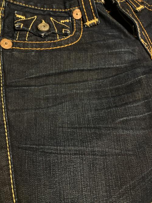 TRUE RELIGION（トゥルー レリジョン）TRUE RELIGION (トゥルー レリジョン) JOEY BIG T / フレアデニムパンツ ネイビー サイズ:W30の古着・服飾アイテム