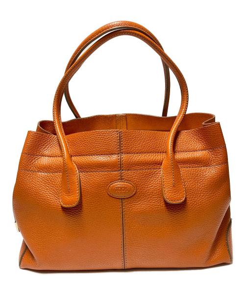 TOD'S（トッズ）TOD'S (トッズ) レザートートバッグ オレンジの古着・服飾アイテム