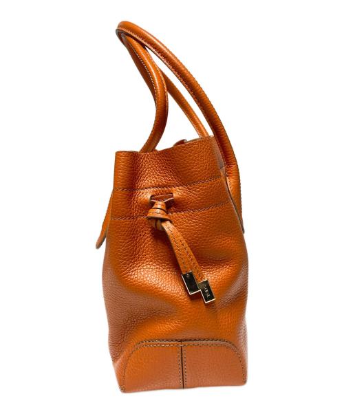 TOD'S（トッズ）TOD'S (トッズ) レザートートバッグ オレンジの古着・服飾アイテム
