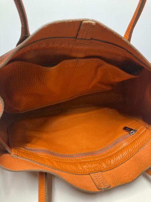TOD'S（トッズ）TOD'S (トッズ) レザートートバッグ オレンジの古着・服飾アイテム