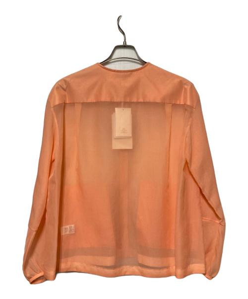 DRAWER（ドゥロワー）DRAWER (ドゥロワー) シルクオーガンノーカラージャケット ピンク サイズ:36 未使用品の古着・服飾アイテム